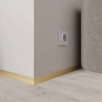 Микро плинтус Лайн С-05.25.7 L-образный золото