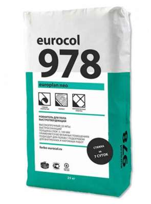 Eurocol 978 Europlan Neo Быстротвердеющий ровнитель для пола смесь сухая (20кг) 