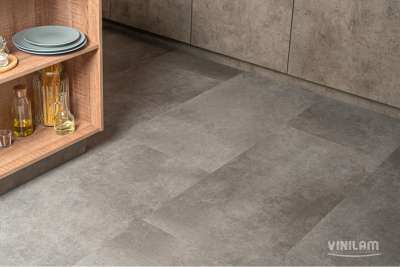 Виниловый ламинат Vinilam CERAMO Stone Цемент Стальной 71610