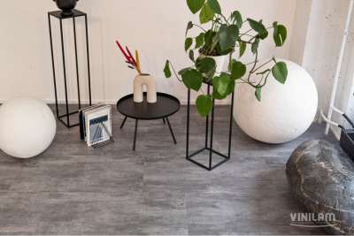 Виниловый ламинат Vinilam CERAMO Stone Цемент Серый 71616
